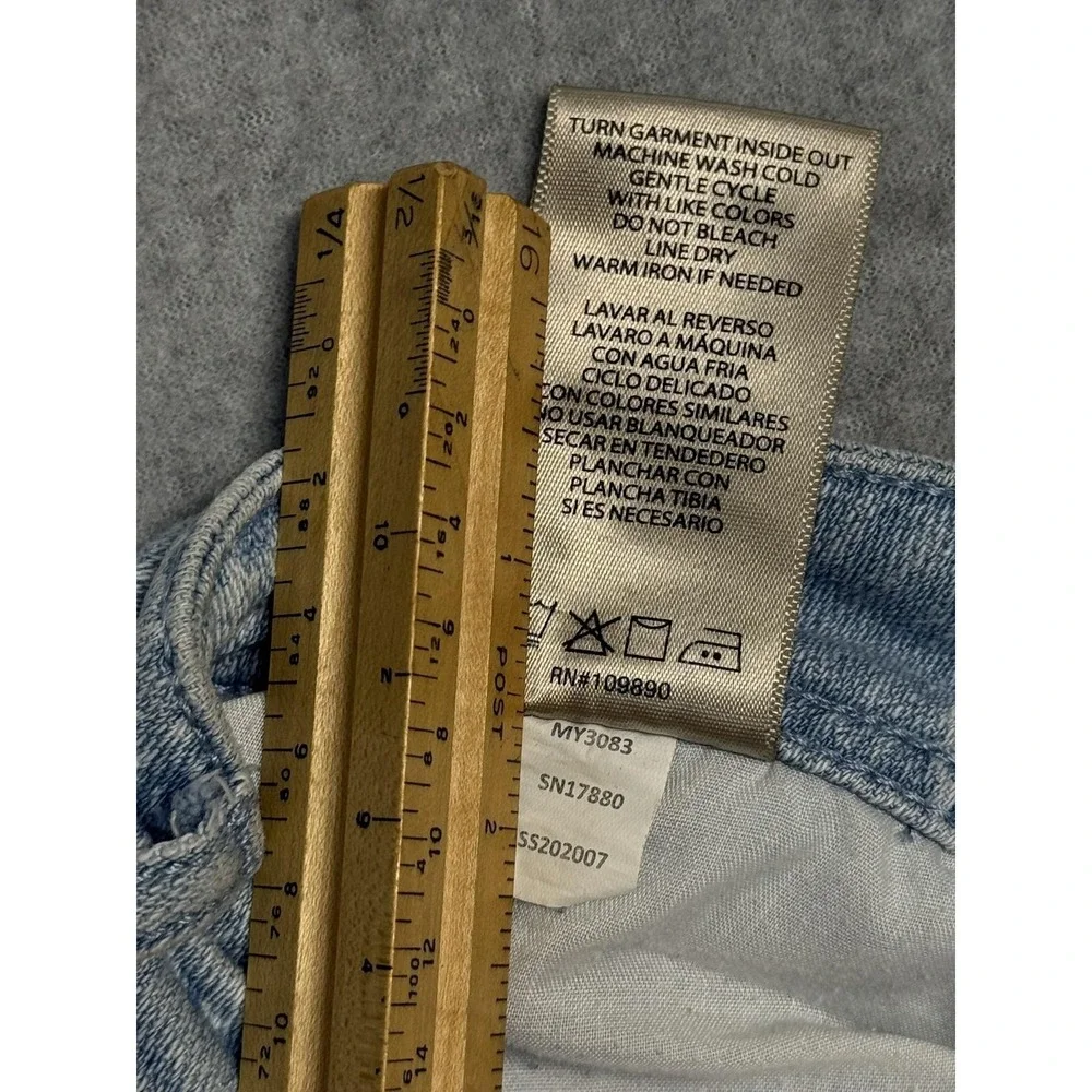 Seven 7 Denim Shorts Womens 4 Light Wash Bermuda Floral Print Stretch Bonnaro‎